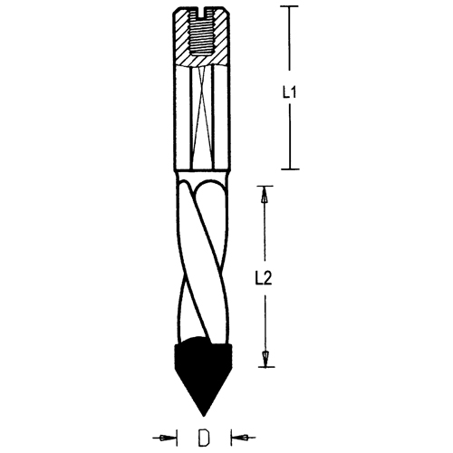 Through-Hole Carbide Tipped Drill, 5 mm Diameter Meunier Outillage Industriel