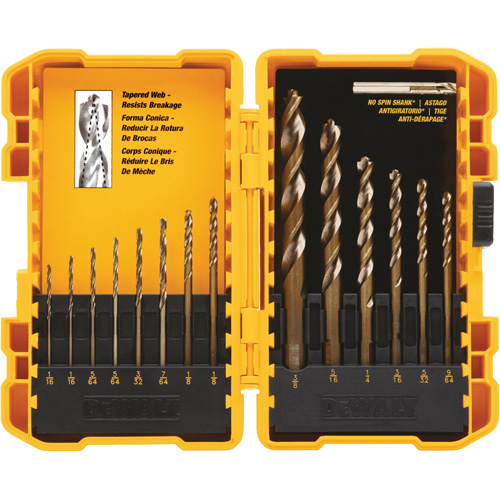 Pilot Point&reg; Drill Bit Set, 14 Pieces, High Speed Steel Meunier Outillage Industriel