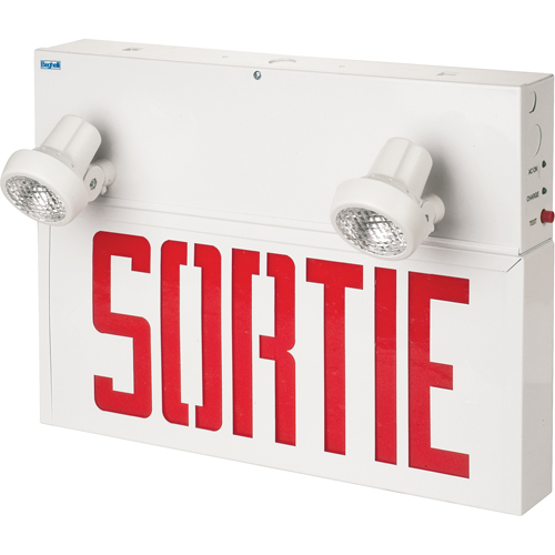 Stella Combination Signs - Sortie, LED, Hardwired, 17-1/2" L x 12-1/2" W, French Meunier Outillage Industriel