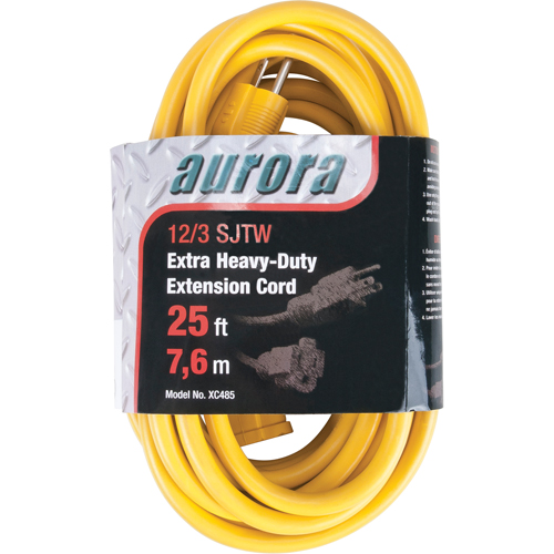 Vinyl Extension Cord, Outdoor, SJTW, 12/3 AWG, 15 A, 25' Meunier Outillage Industriel