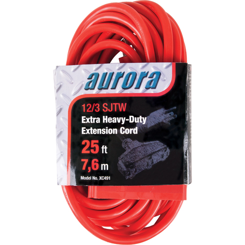 Cordon rallonge en vinyle, Ext&eacute;rieur, SJTW, AWG 12/3, 15 A, 3 prise(s), 25' Meunier Outillage Industriel