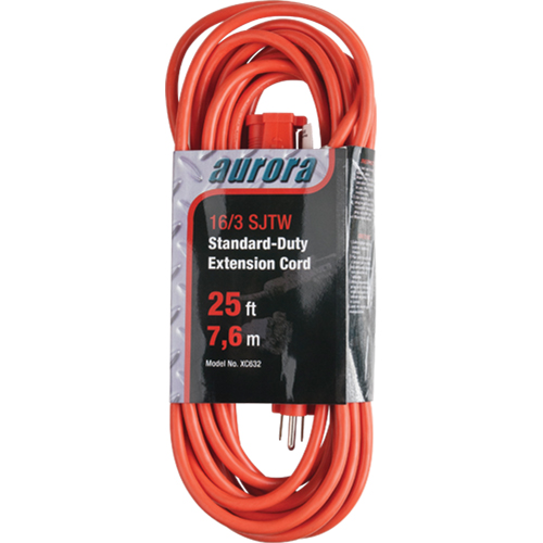 Extension Cord, Indoor/Outdoor, SJTW, 16/3 AWG, 13 A, 25' Meunier Outillage Industriel