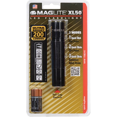 XL50Flashlights, LED, 200 Lumens, AAA Batteries Meunier Outillage Industriel