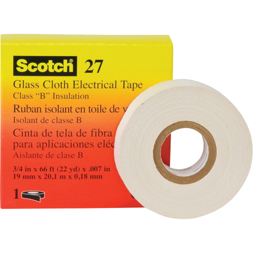 Scotch&reg; 27 Glass Cloth Electrical Tape, 12 mm (1/2") W x 20 m (66') L Meunier Outillage Industriel