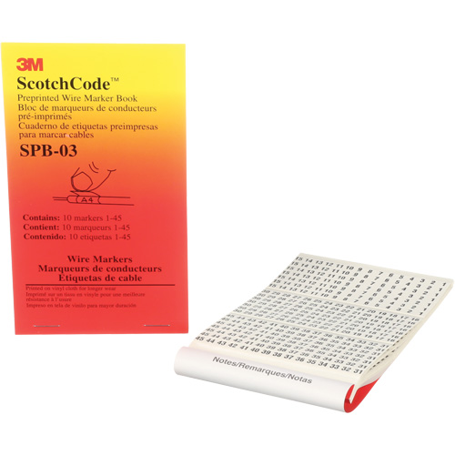ScotchCode Pre-Printed Wire Marker Book Meunier Outillage Industriel