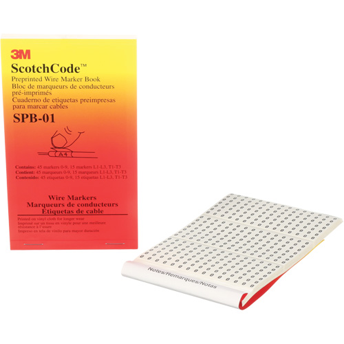 Livret d'&eacute;tiquettes pour le marquage de fils pr&eacute;imprim&eacute;es ScotchCode Meunier Outillage Industriel