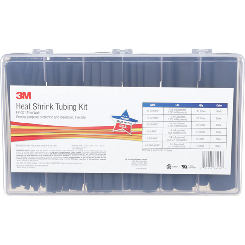Heat Shrink Tubing, Thin Wall, 6", 1" (2.54cm) - 0.1875" (0.48cm) Meunier Outillage Industriel