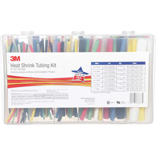 Tube thermor&eacute;tractable, Paroi mince, 6", 0,5" (1,27cm) - 0,0938" (0,24cm) Meunier Outillage Industriel