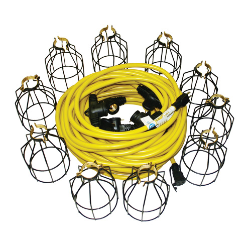 Guirlandes lumineuses &agrave; DEL, 10 Lumi&egrave;res, 100' lo, Boîtier en M&eacute;tal Meunier Outillage Industriel