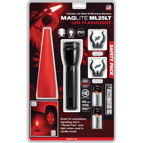 Safety Flashlight Pack, LED, 192 Lumens, C Batteries Meunier Outillage Industriel