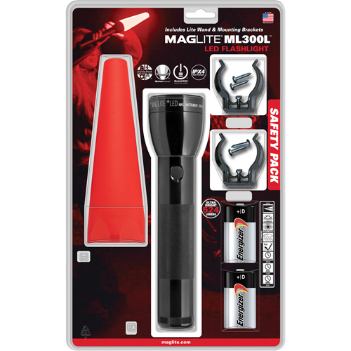 Safety Flashlight Pack, LED, 487 Lumens, D Batteries Meunier Outillage Industriel