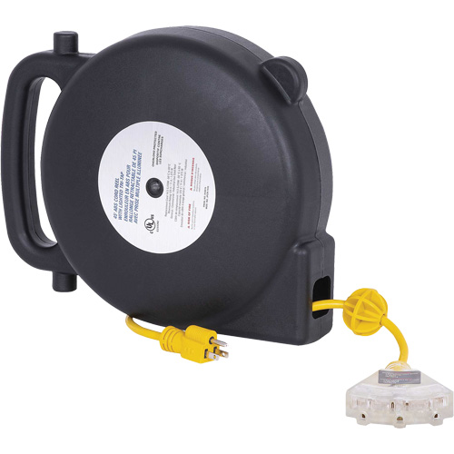 JPCR-1450 ABS Extension Cord Reel, Indoor/Outdoor, SJTW, 14 AWG, 13 A, 45' Meunier Outillage Industriel