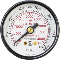 Pressure Gauges, 1-1/2" , 0 - 4000 psi, Back Mount, Analogue 331-2445 | Meunier Outillage Industriel