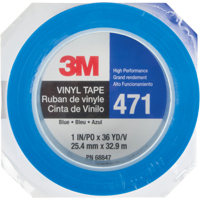 471 Vinyl Tape, 25.4 mm (1") W x 32.9 m (108') L, 5.3 mils, Blue Meunier Outillage Industriel