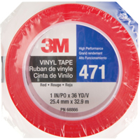 Ruban en vinyle 471, 25,4 mm (1") la x 32,9 m (108') lo, 5,3 mils, Rouge Meunier Outillage Industriel