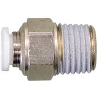 Straight Threaded Connector, 5/16", Brass, NPT Thread UP595 | Meunier Outillage Industriel