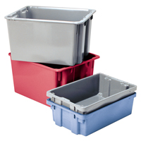 Contenants Stack-N-Nest Polylewton, 15,1" x 30,1" x 24", Bleu Meunier Outillage Industriel