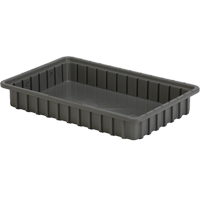 Contenants Divider Box, Poly&eacute;thyl&egrave;ne, 16,5" la x 10,9" p x 2,5" h, Gris Meunier Outillage Industriel