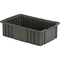 Contenant Divider Box, Poly&eacute;thyl&egrave;ne, 16,5" la x 10,9" p x 5" h, Gris Meunier Outillage Industriel