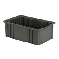 Contenant Divider Box, Poly&eacute;thyl&egrave;ne, 15,5" la x 9,9" p x 6" h, Gris Meunier Outillage Industriel