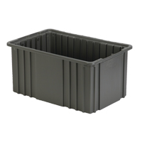 Contenant Divider Box, Poly&eacute;thyl&egrave;ne, 15,5" la x 9,9" p x 8" h, Gris Meunier Outillage Industriel
