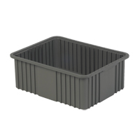 Contenant Divider Box, Poly&eacute;thyl&egrave;ne, 20,9" la x 15,9" p x 8" h, Gris Meunier Outillage Industriel