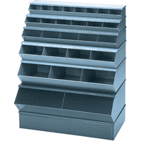 Sectional Bin Units, 100 lbs. Cap., 37" W x 24" D x 11" H, Blue Meunier Outillage Industriel