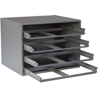 Compartment Box Cabinets, Steel, 4 Slots, 20" W x 15-3/4" D x 15" H, Grey CA965 | Meunier Outillage Industriel