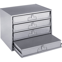 Casiers pour boîtes &agrave; compartiments, Acier, 4 compartiments, 20" la x 15-3/4" p, 15" h, Gris Meunier Outillage Industriel