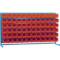 Rayonnage &agrave; persienne avec bacs, 72 bacs, 72" la x 15" p x 40" h Meunier Outillage Industriel