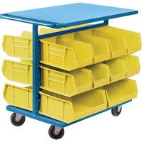 Bin Cart with Bins, Double-sided, 20 bins, 24" W x 38-1/2" D x 36-1/2" H Meunier Outillage Industriel