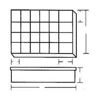 Compartment Case, Plastic, 24 Slots, 18-1/2" W x 13" D x 3" H, Grey CB496 | Meunier Outillage Industriel