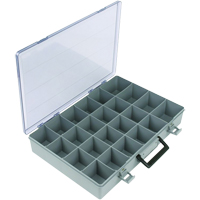 Compartment Case, Plastic, 24 Slots, 15-1/2" W x 11-3/4" D x 2-1/2" H, Grey CB499 | Meunier Outillage Industriel