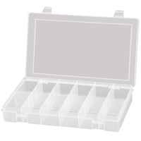 Compact Polypropylene Compartment Cases, 11" W x 6-3/4" D x 1-3/4" H, 12 Compartments CB509 | Meunier Outillage Industriel