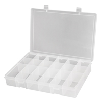 Compact Polypropylene Compartment Cases, 11" W x 6-3/4" D x 1-3/4" H, 18 Compartments CB511 | Meunier Outillage Industriel