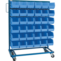 Single-Sided Mobile Bin Rack, Single-sided, 36 bins, 36" W x 16" D x 46-1/2" H CB650 | Meunier Outillage Industriel