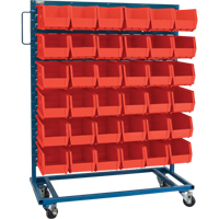 Single-Sided Mobile Bin Rack, Single-sided, 36 bins, 36" W x 16" D x 46-1/2" H CB651 | Meunier Outillage Industriel