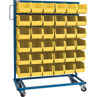Single-Sided Mobile Bin Rack, Single-sided, 36 bins, 36" W x 16" D x 46-1/2" H CB652 | Meunier Outillage Industriel