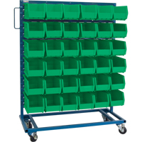 Single-Sided Mobile Bin Rack, Single-sided, 36 bins, 36" W x 16" D x 46-1/2" H CB681 | Meunier Outillage Industriel