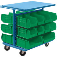 Bin Cart with Bins, Double-sided, 20 bins, 24" W x 38-1/2" D x 36-1/2" H CB689 | Meunier Outillage Industriel