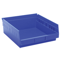 Shelf Bins, 11-1/8" W x 4" H x 11-5/8" D, Blue, 30 lbs. Capacity Meunier Outillage Industriel