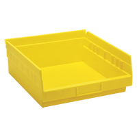 Shelf Bins, 11-1/8" W x 4" H x 11-5/8" D, Yellow, 30 lbs. Capacity Meunier Outillage Industriel