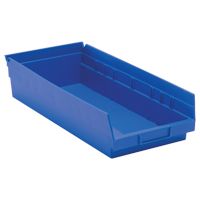 Shelf Bins, 8-3/8" W x 4" H x 17-7/8" D, Blue, 40 lbs. Capacity Meunier Outillage Industriel