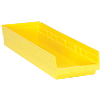 Shelf Bins, 8-3/8" W x 4" H x 23-5/8" D, Yellow, 50 lbs. Capacity Meunier Outillage Industriel