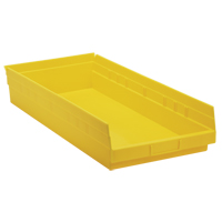 Shelf Bins, 11-1/8" W x 4" H x 23-5/8" D, Yellow, 50 lbs. Capacity Meunier Outillage Industriel