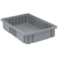 Contenants Divider Box, Plastique, 16,5" la x 10,9" p x 3,5" h, Gris Meunier Outillage Industriel
