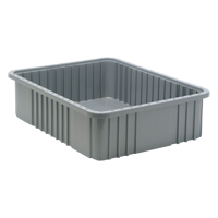 Contenants Divider Box, Plastique, 22,5" la x 17,5" p x 6" h, Gris Meunier Outillage Industriel