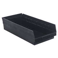 Economy Shelf Bin, 8-3/8" W x 4" H x 17-7/8" D, Black Meunier Outillage Industriel