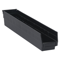 Economy Shelf Bin, 4-1/8" W x 4" H x 23-5/8" D, Black Meunier Outillage Industriel