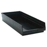 Economy Shelf Bin, 11-1/8" W x 4" H x 23-5/8" D, Black, 60 lbs. Capacity Meunier Outillage Industriel